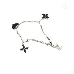 Louis Vuitton Black and Silver Charm Bracelet
